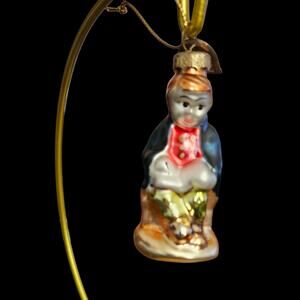 Thomas Pacconi Mini Glass Ornament Kneeling Shepherd With Lamb